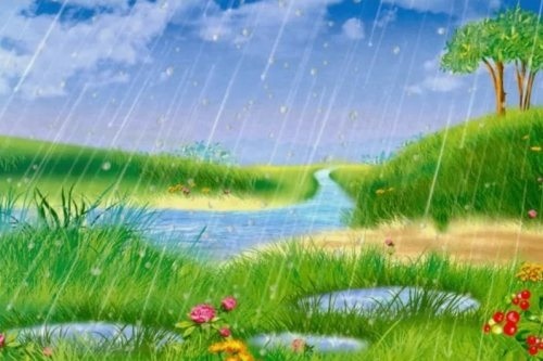 Дождь на озере