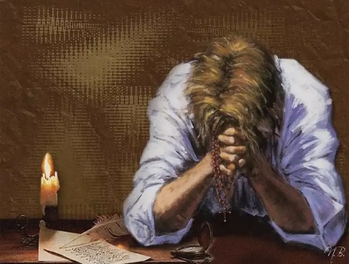 Картина молящийся человек