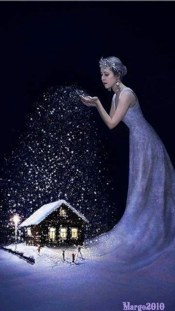 На руки падает снег невесомый