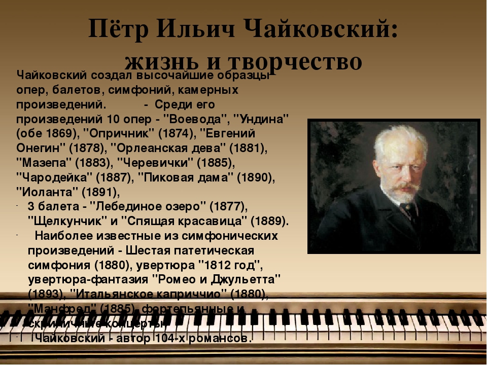 5 произведений листа. Композиторы 19 века Чайковский.