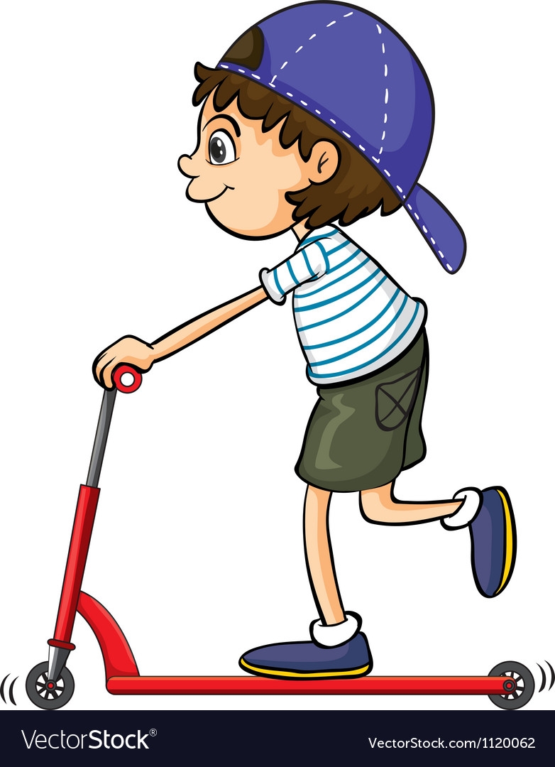 Как нарисовать мальчика на самокате легко