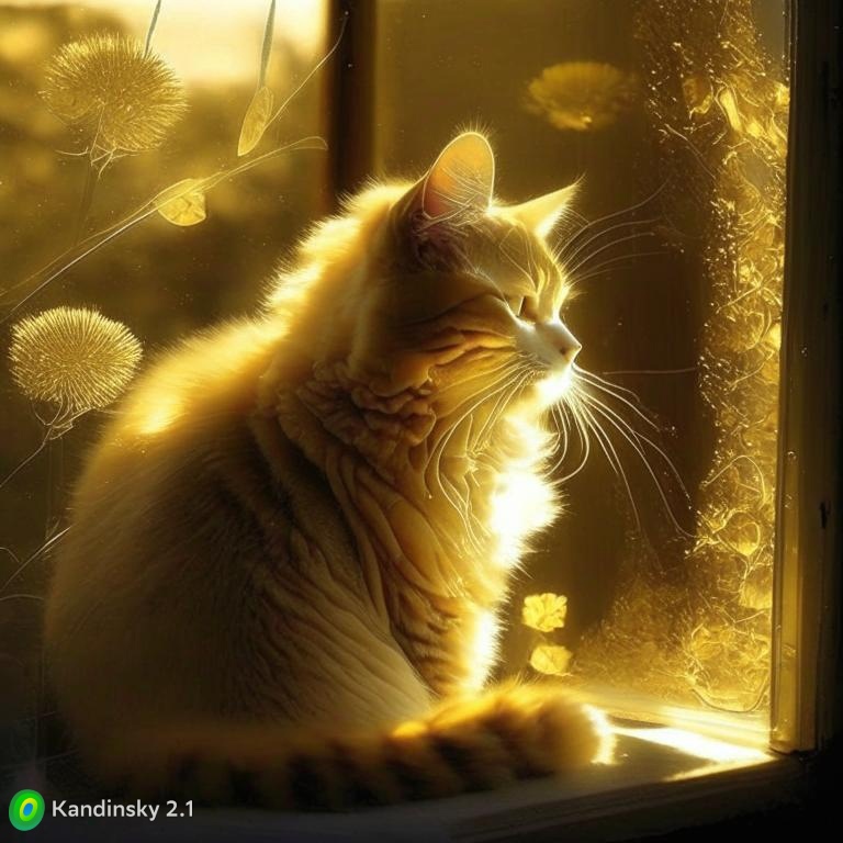 Золотая кошечка в сердечке верит в нежность...