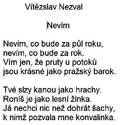 Vitezslav Nezval - Nevim