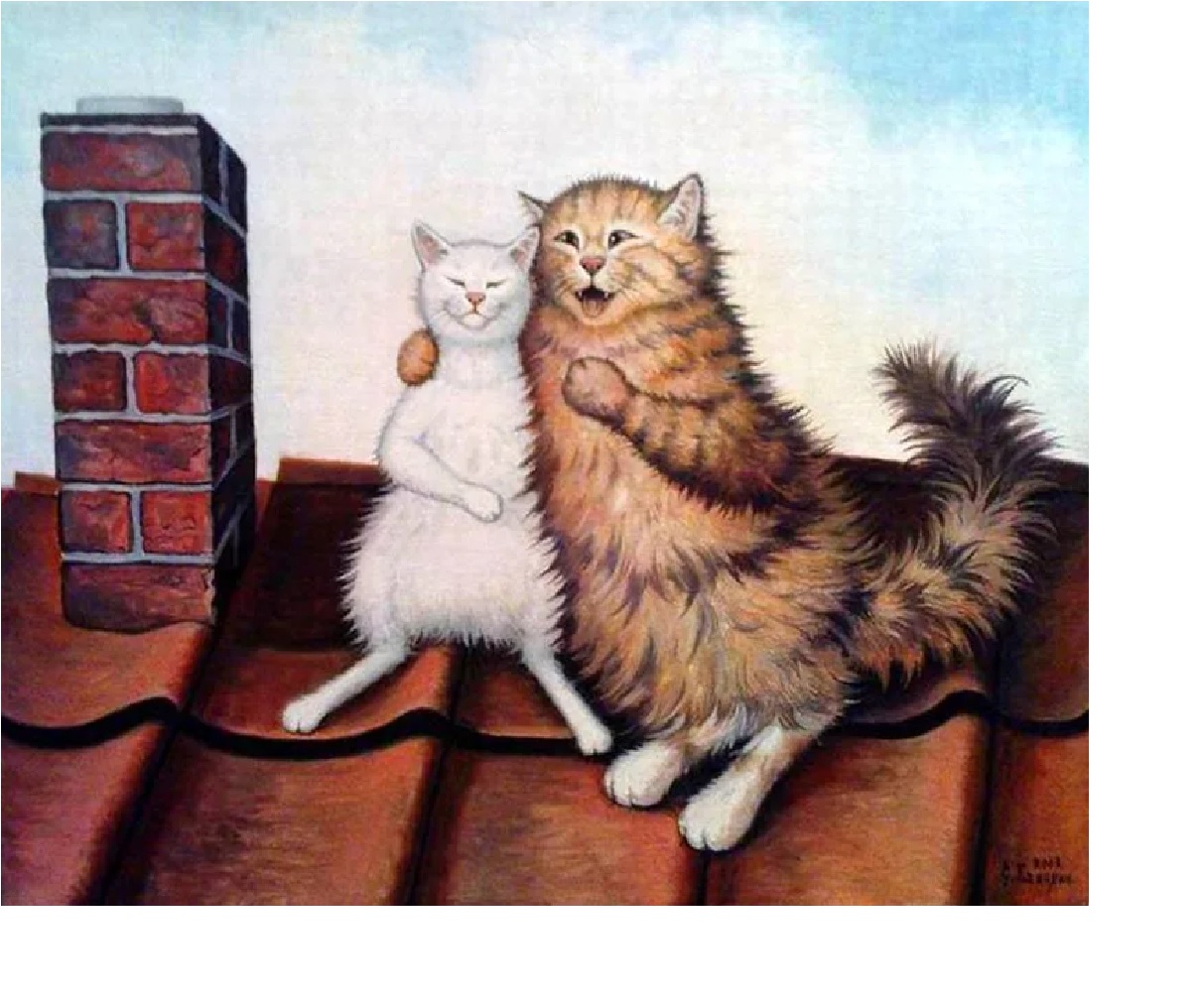 Человек и кошка вместе. Картины Степана Каширина.