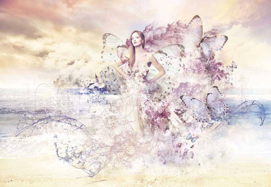 фреска девушка. фреска девушка. фреска девушка. фотообои девушка в красках. объемная штукатурка.