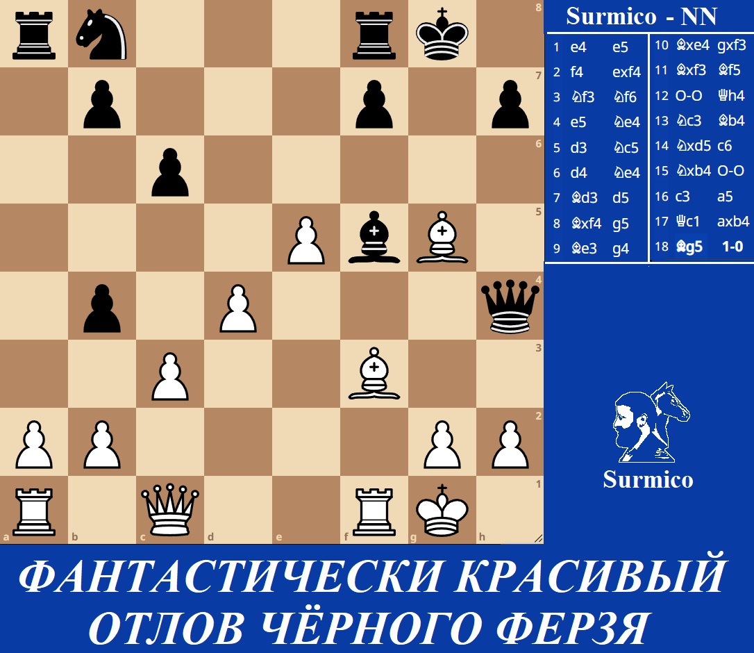 Фантастически красивый отлов чёрного ферзя