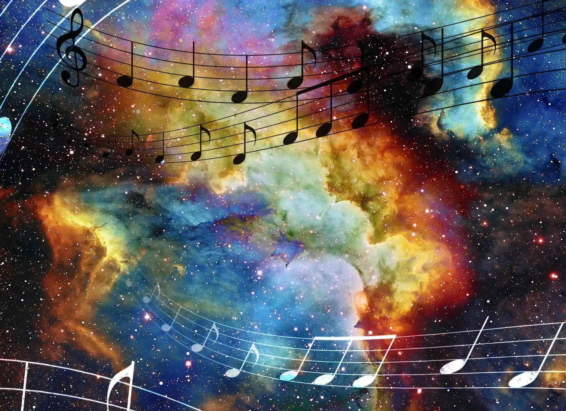 Песни про космос ноты. Композиция космос. Музыкальное пространство. Музыкальная Вселенная. Музыкальная Планета.