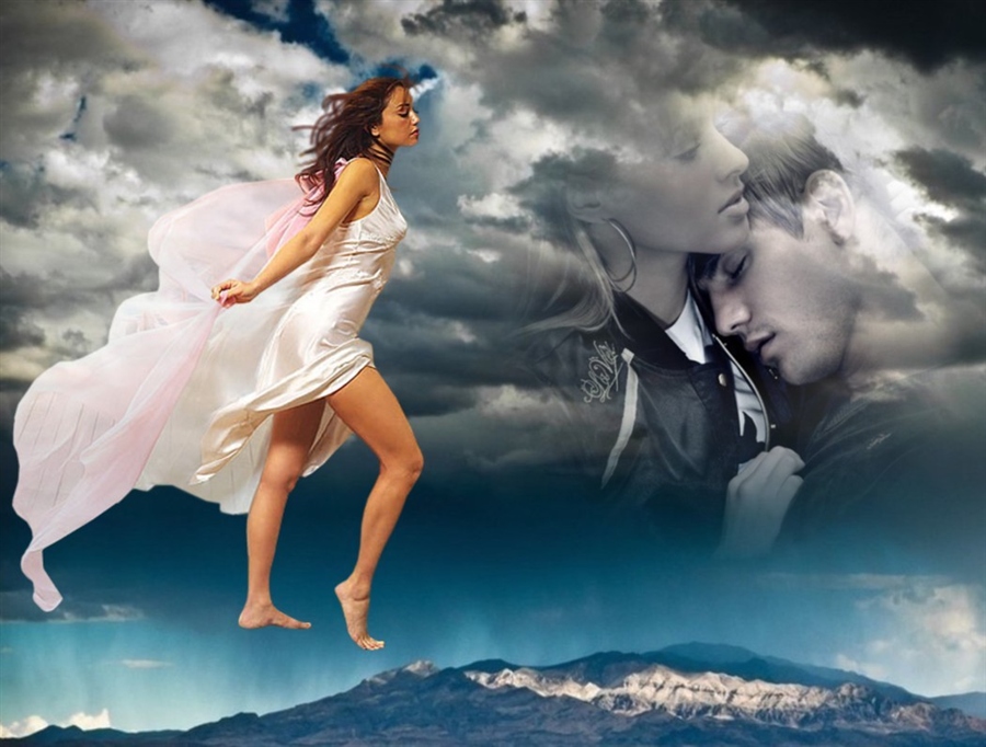 Горе души песня. Девушка бежит по облакам. Летающая женщина. Девушка навстречу облака. Бег по облакам.