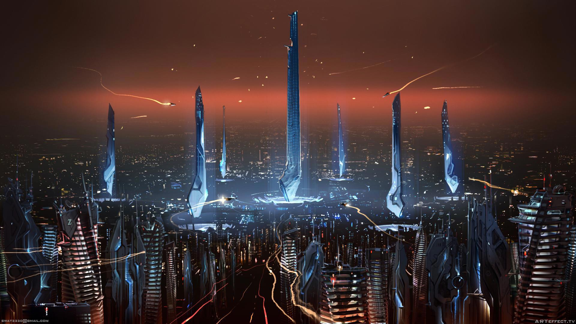 Будущая жизнь на земле. Экуменополис Корусант. Sci Fi город футуризм. Научно-фантастический город (Sci-Fi City) Universal Singgapor.