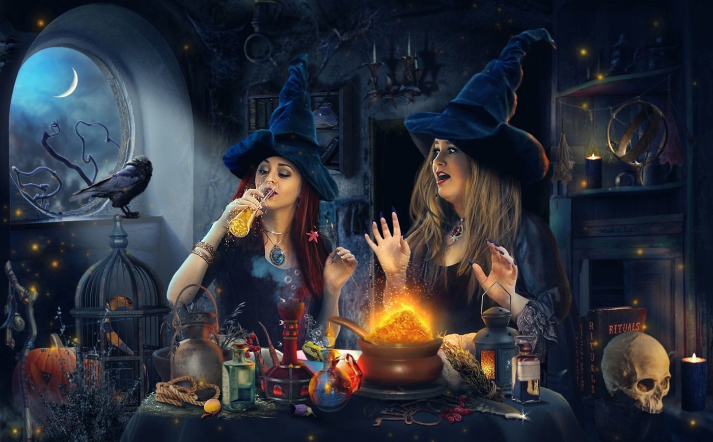 Домашняя жизнь ведьмы. Ведьма Зельеварение Helloween. Хэллоуин шабаш ведьм. Добрая ведьма.