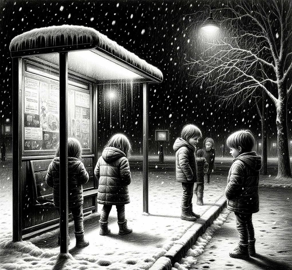 На остановке