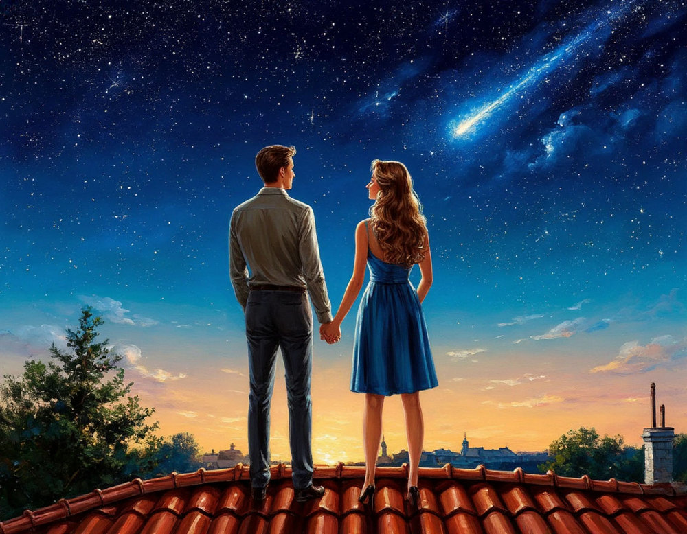 туман романтика. влюбленные под звездами. и мы вдвоем горим как звезды. и мы вдвоем горим как звезды. ночь любви.