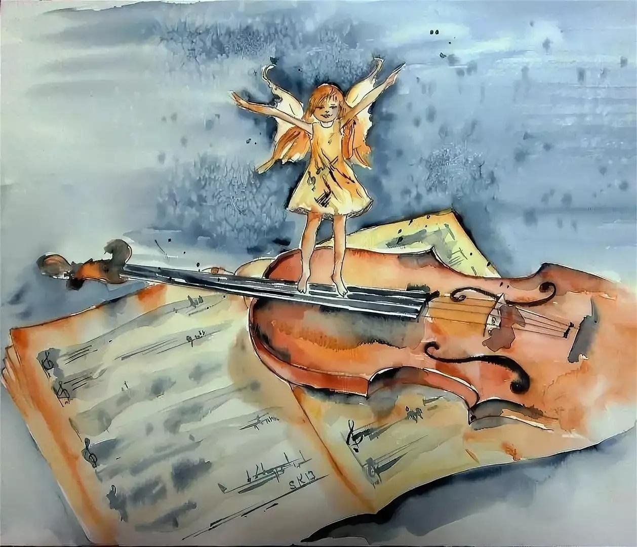 Образ скрипки. Музыкальные иллюстрации. Сказочный музыкальный образ. Рисунок на музыкальную тему. Иллюстрации на музыкальную тему.