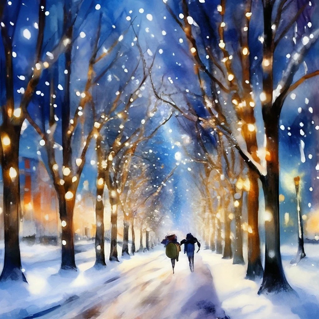 Белые сосны, омытые снегом