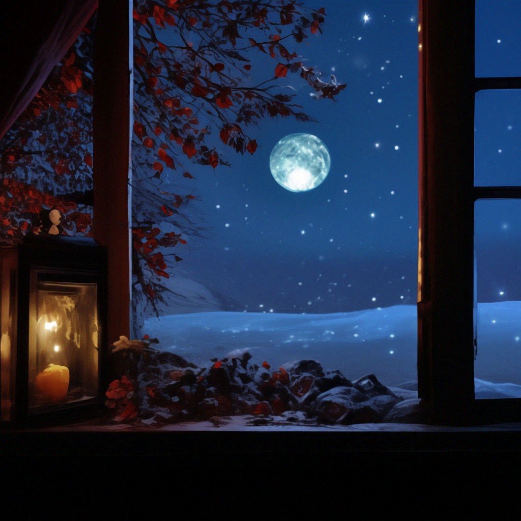 В дымке Луна