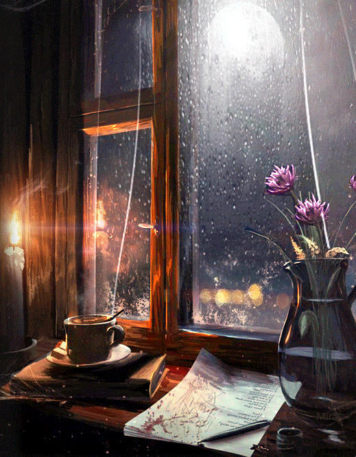 Ночь притаилась за окном