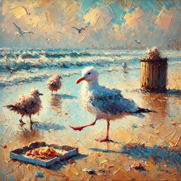 Чайка на песке