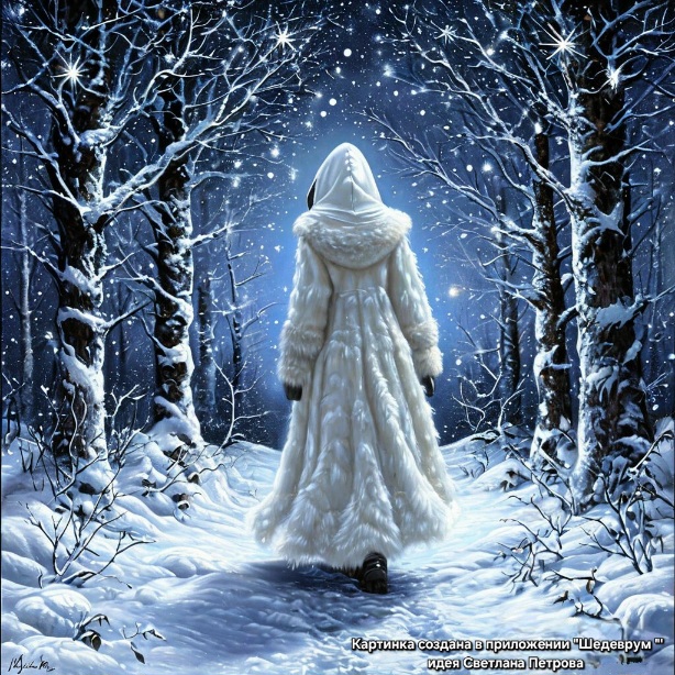 Деревья в снежной пелене