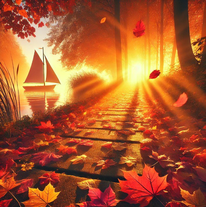 Листопад в тишине на рассвете. перевод