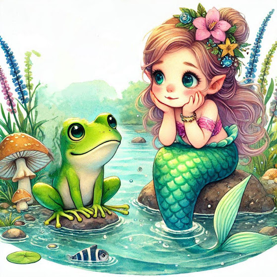Сказка про речную Русалочку и любопытного лягушонк