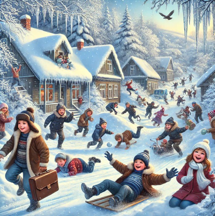 Хорошо зимой в снегу кувыркаться. перевод