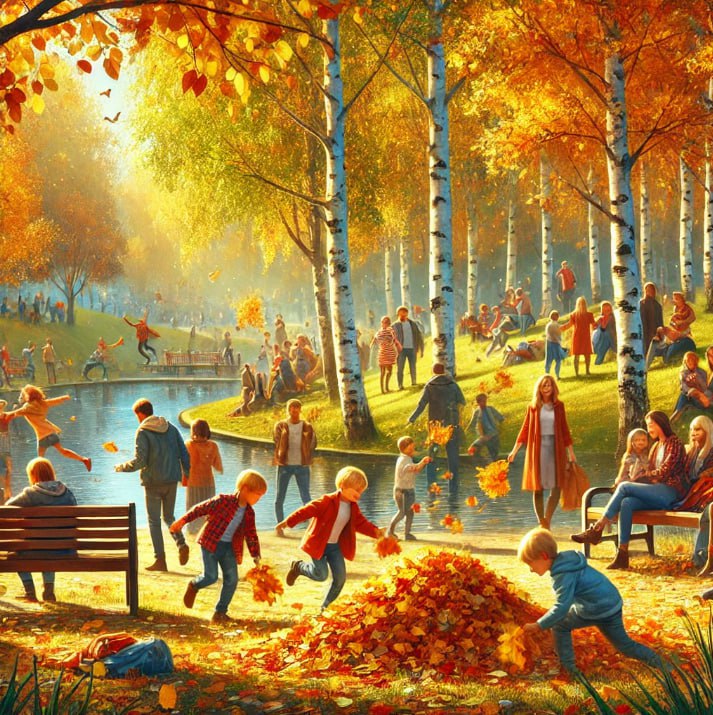 В старом парке у пруда. перевод