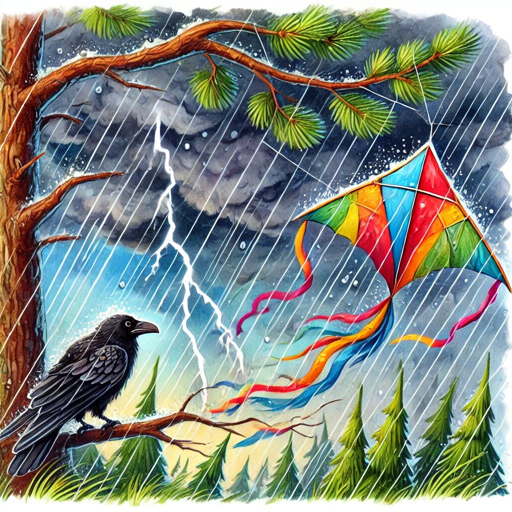 Сказка про воздушного змея и грозу