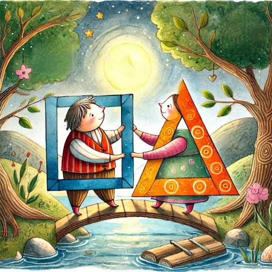 Сказка про дружбу треугольника и квадрата