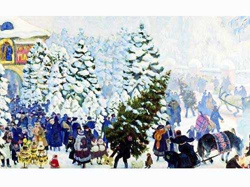 Ёлочный базар Б. М. Кустодиева