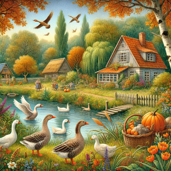 Сказка про домашнего гуся и дикого лебедя