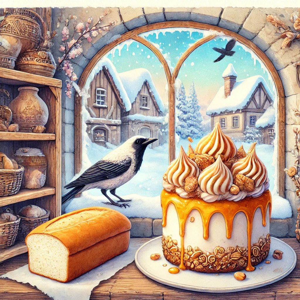 Сказка про обычный хлеб и пирожное с карамелью