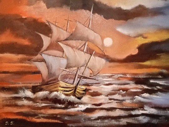 Стилизованный морской пейзаж