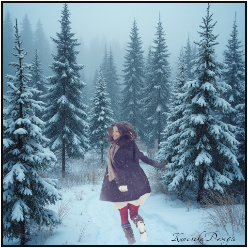 Иней серебрит ветки берез