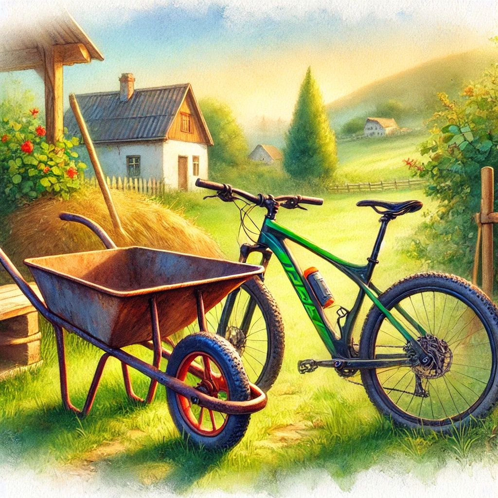Сказка про садовую Тачку и горный Велосипед