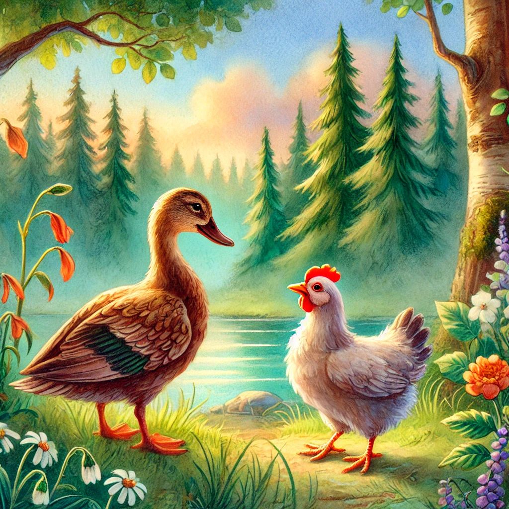Сказка о дикой Утке и домашней Курице