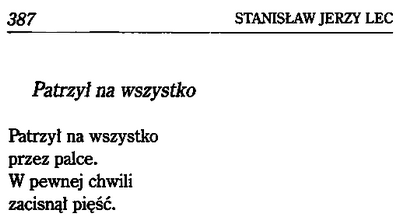 Stanislaw Jerzy Lec - Przez palce