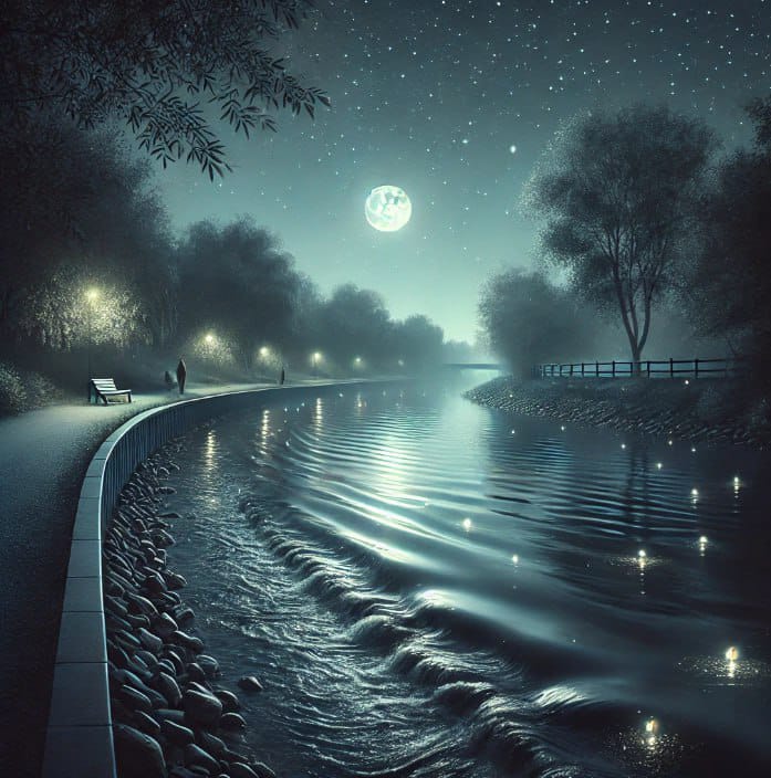 Над рекою тихий вечер