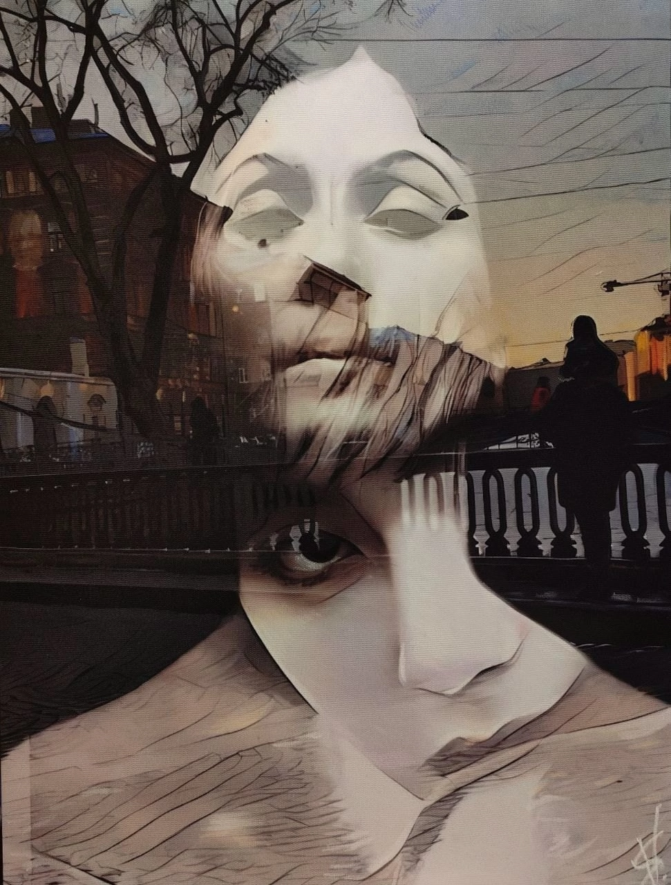 Прикрывая женскую грудь