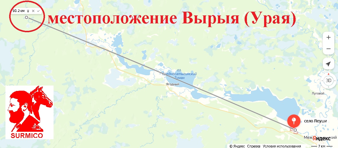 Урай Сатыги в 1909 году. Конда и Евра