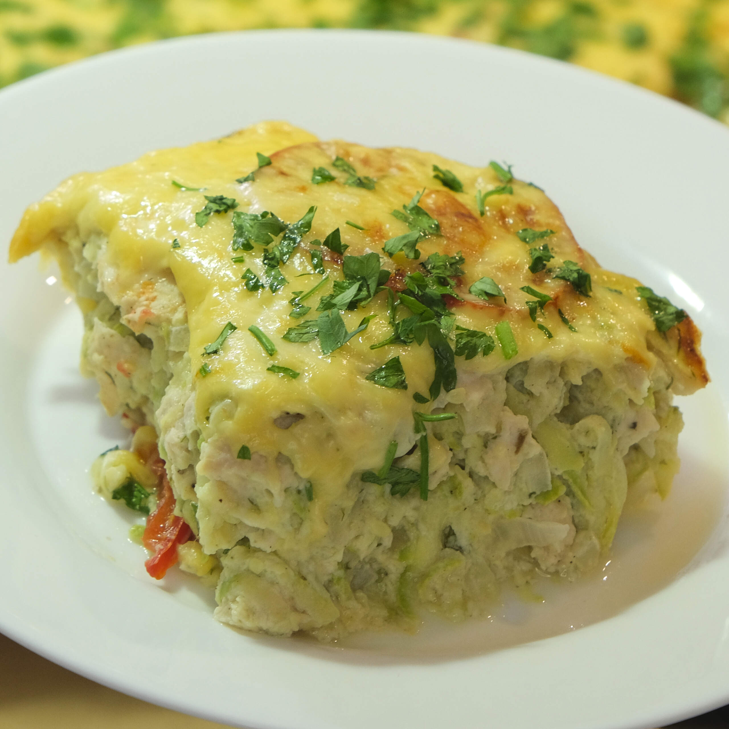 Запеканка из кабачков и филе куры