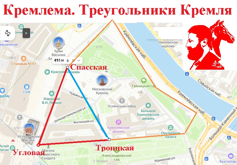 Треугольники Кремля. Угловая, Троицкая, Спасская