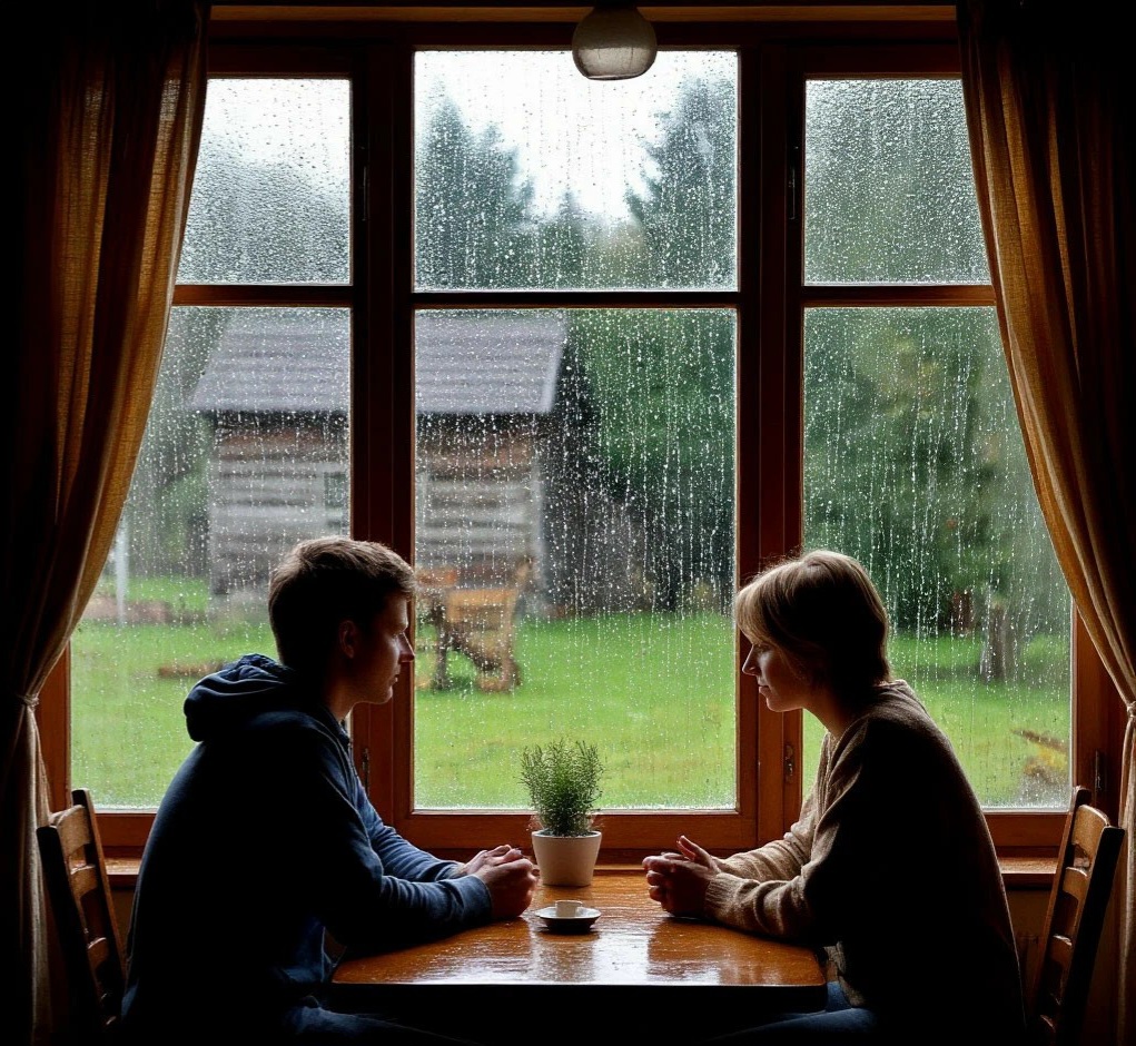 Шёл сильный дождь