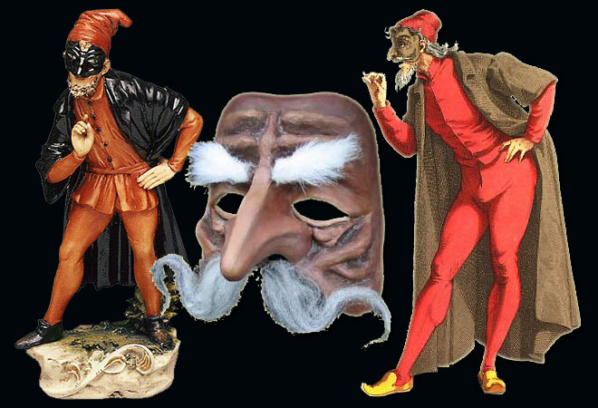 В земной комедии дель арте