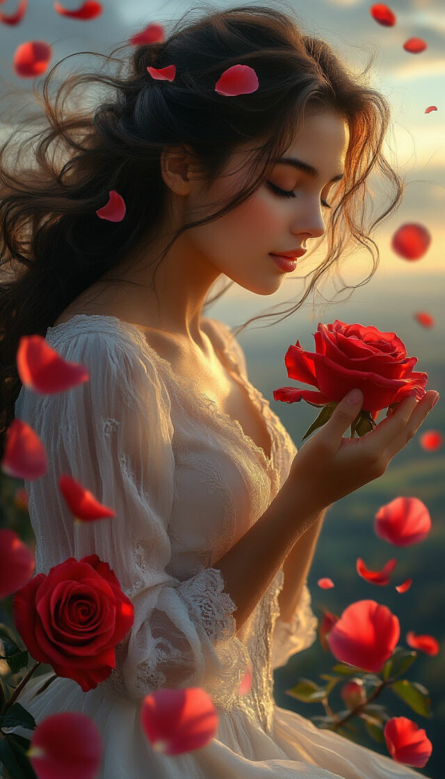 Le vent s est emm l dans les p tales de rosе