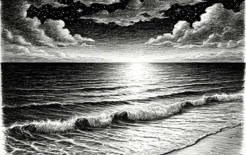 Ночное море, ночное небо