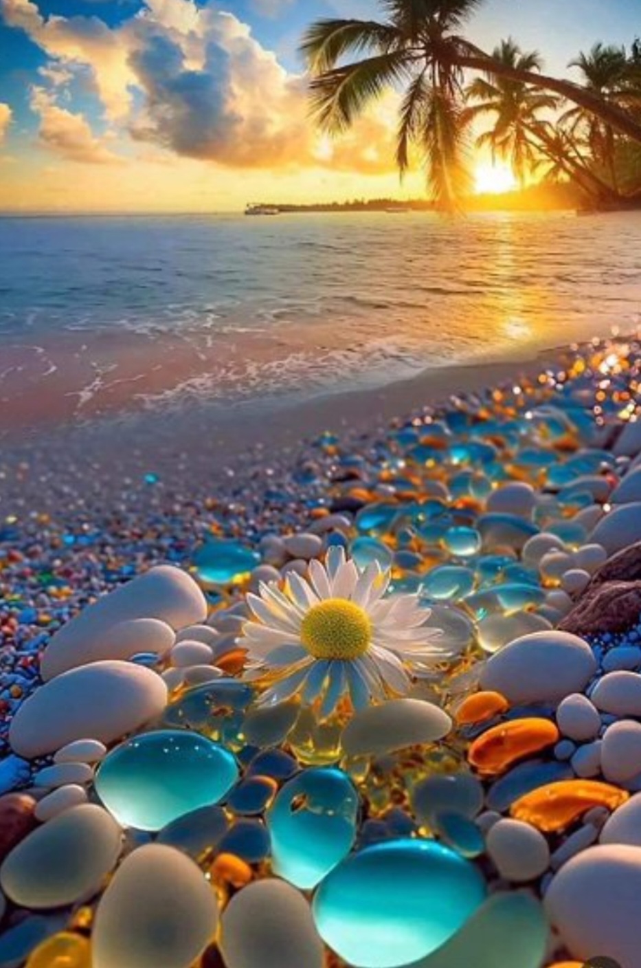 На берегу моря, где плещутся волны