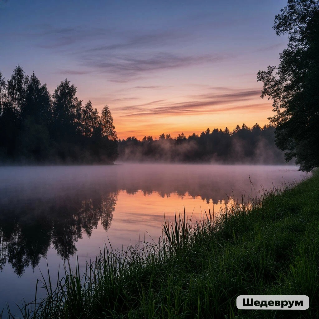 Ласкает взор седая ночь