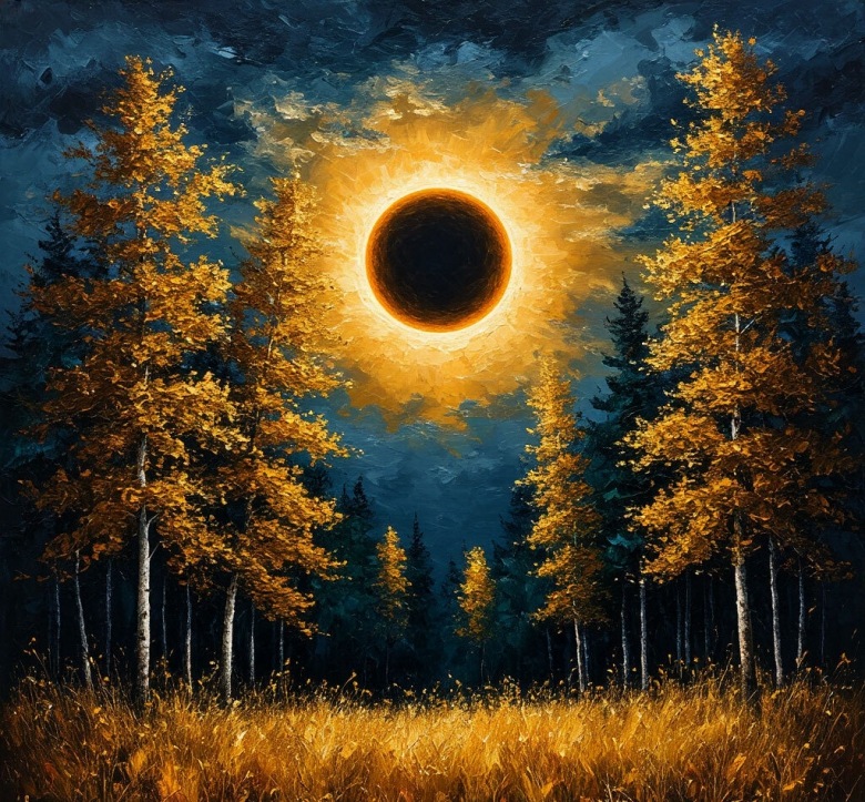 Солнечное затмение. Мои изо с танкой