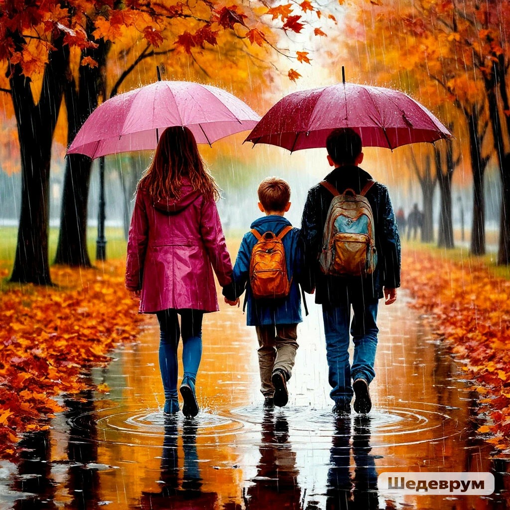 Шагает осени багрянец