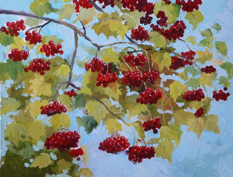 Калины я собирала алые огоньки